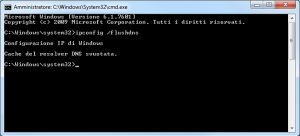Prompt di Dos - Pulizia Cache DNS di Windows