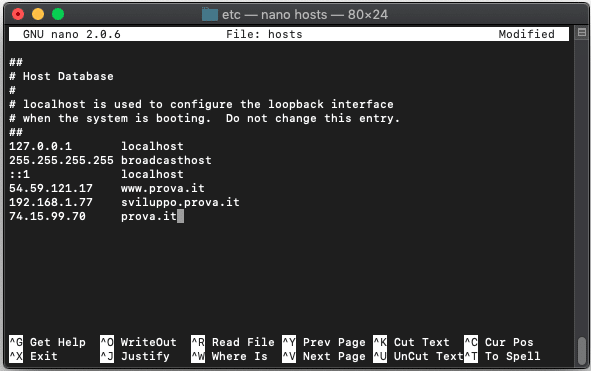 file hosts su mac os x